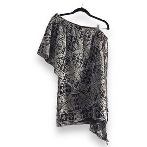 Red Carter Size Medium Astra Shift One Shoulder Dress Black White‎ Cross Stitch